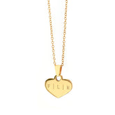 Engraved necklace gold - heart 3 initials